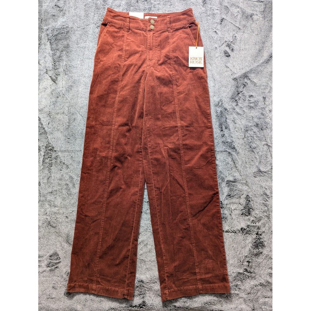 Knox Rose High Rise Corduroy Trousers Women's Size 4 Orange